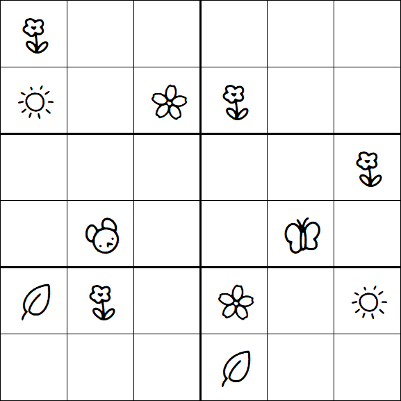 Kids Sudoku 6x6 - Hard