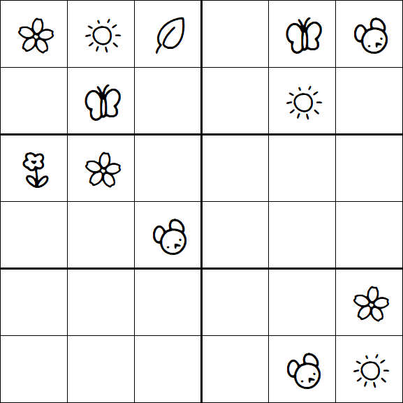 Kids Sudoku 6x6 - Hard