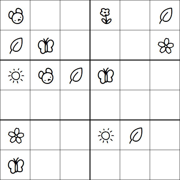 Kids Sudoku 6x6 - Hard