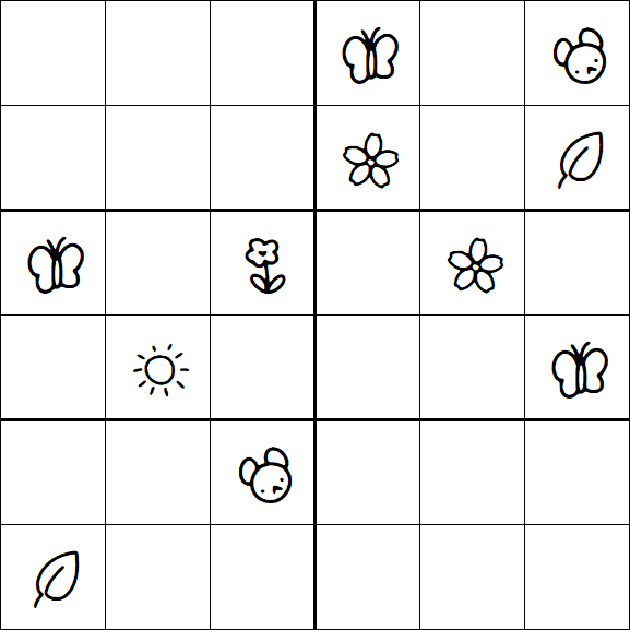 Kids Sudoku 6x6 - Hard