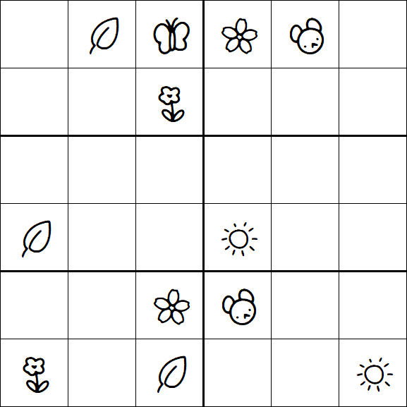 Kids Sudoku 6x6 - Hard