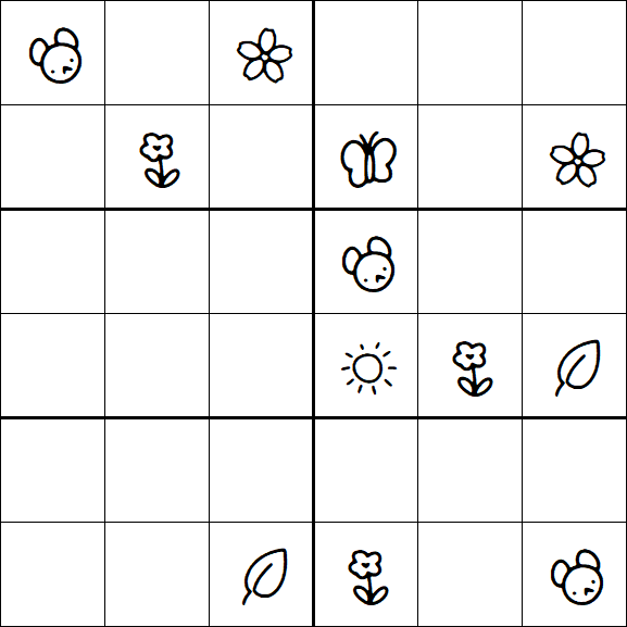 Kids Sudoku 6x6 - Hard