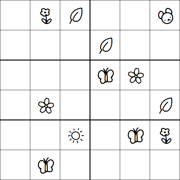 Kids Sudoku 6x6 - Hard