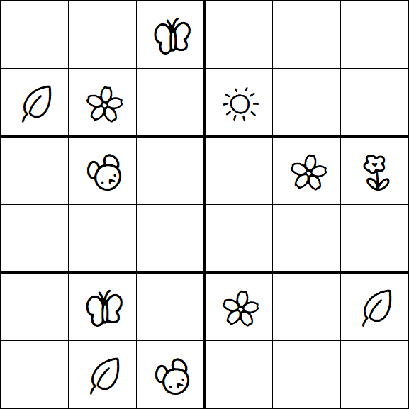 Kids Sudoku 6x6 - Hard
