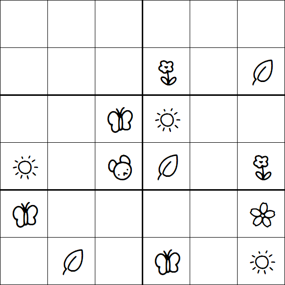 Kids Sudoku 6x6 - Hard