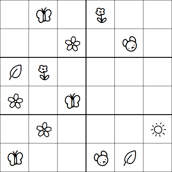 Kids Sudoku 6x6 - Hard