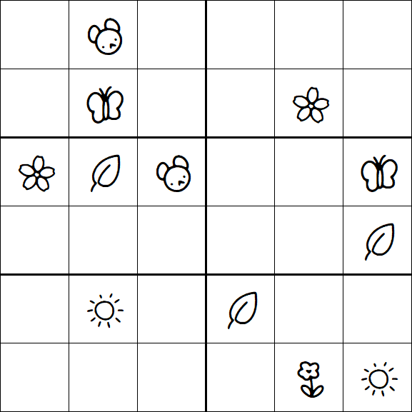 Kids Sudoku 6x6 - Hard