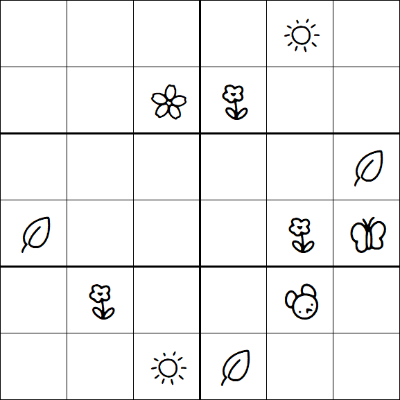 Kids Sudoku 6x6 - Hard