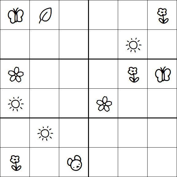 Kids Sudoku 6x6 - Hard