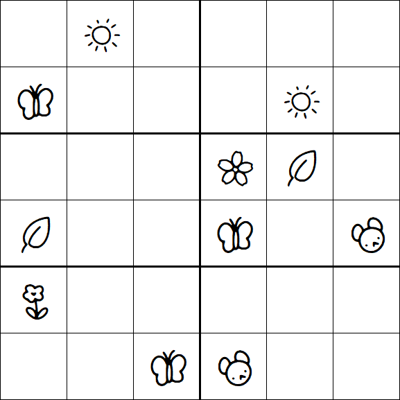 Kids Sudoku 6x6 - Hard
