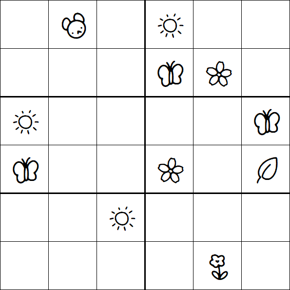 Kids Sudoku 6x6 - Hard