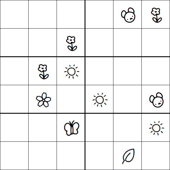 Kids Sudoku 6x6 - Hard