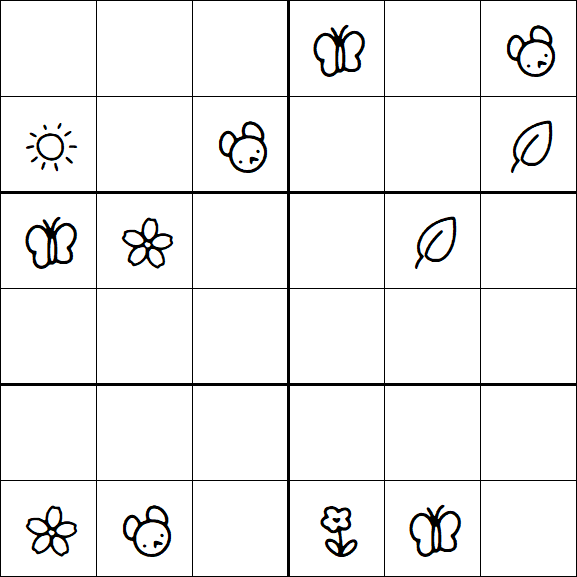 Kids Sudoku 6x6 - Hard