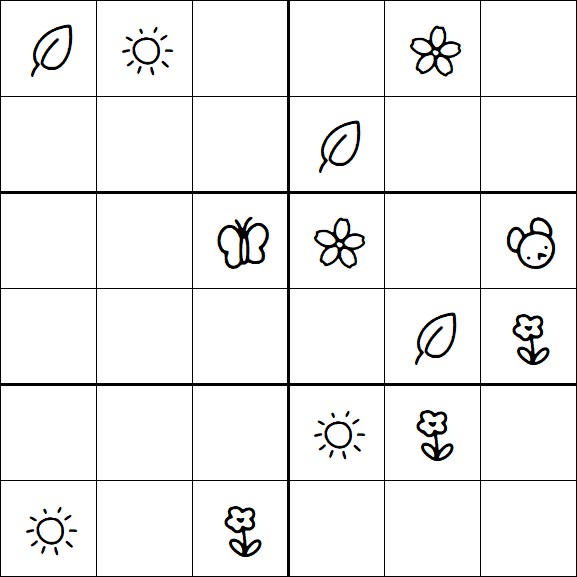 Kids Sudoku 6x6 - Hard