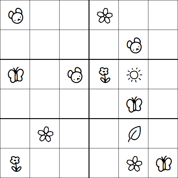 Kids Sudoku 6x6 - Hard