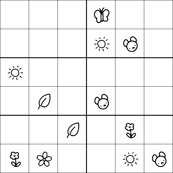 Kids Sudoku 6x6 - Hard