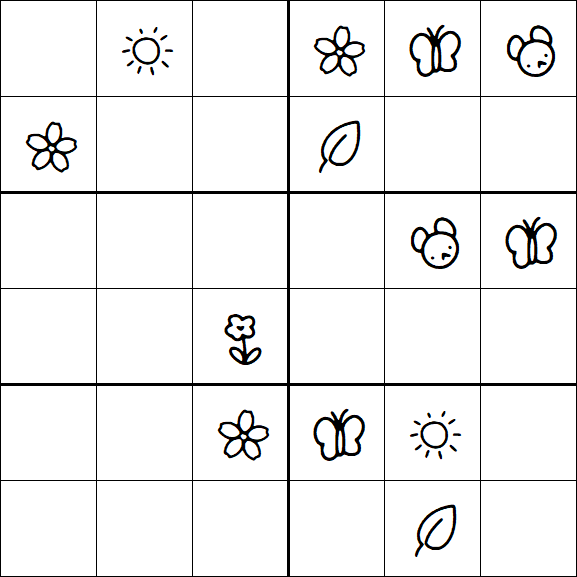 Kids Sudoku 6x6 - Hard