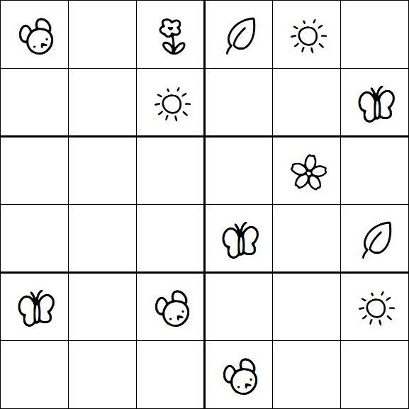 Kids Sudoku 6x6 - Hard