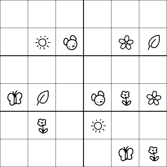 Kids Sudoku 6x6 - Hard
