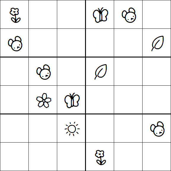 Kids Sudoku 6x6 - Hard