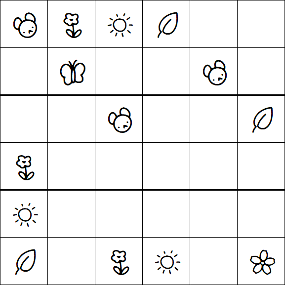 Kids Sudoku 6x6 - Hard