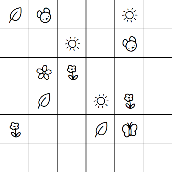 Kids Sudoku 6x6 - Hard