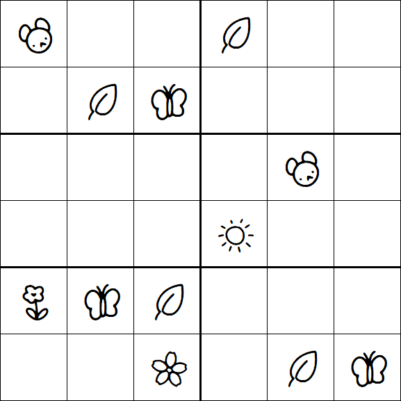 Kids Sudoku 6x6 - Hard