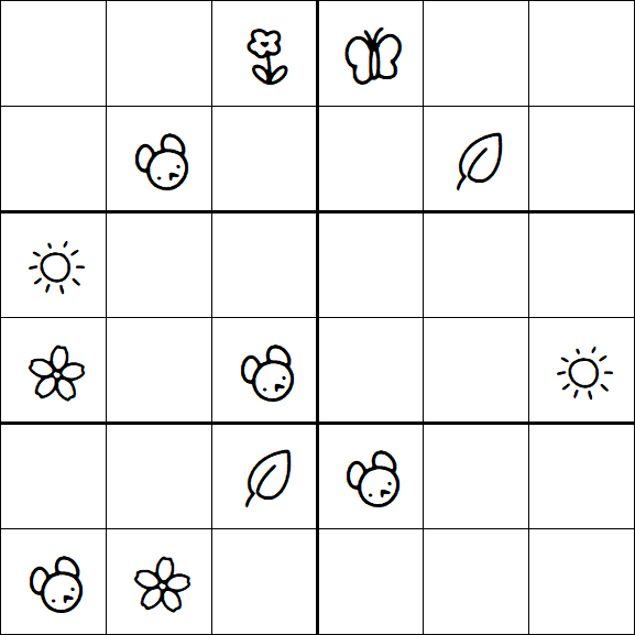 Kids Sudoku 6x6 - Hard
