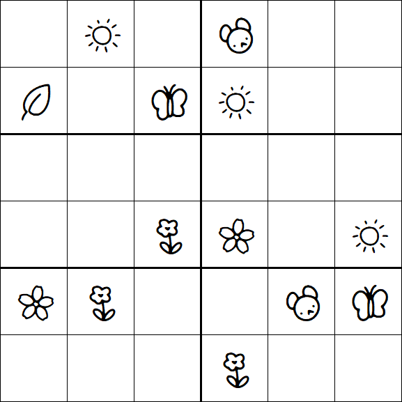 Kids Sudoku 6x6 - Hard