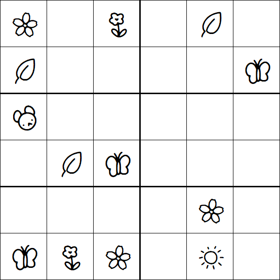 Kids Sudoku 6x6 - Hard