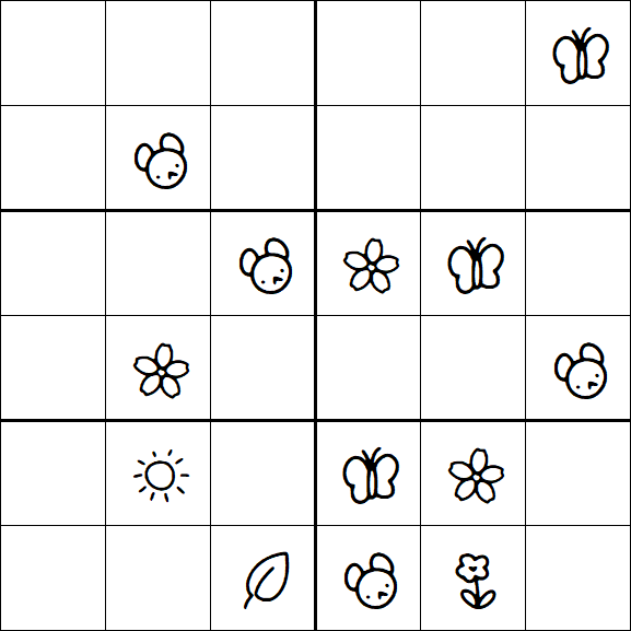 Kids Sudoku 6x6 - Hard
