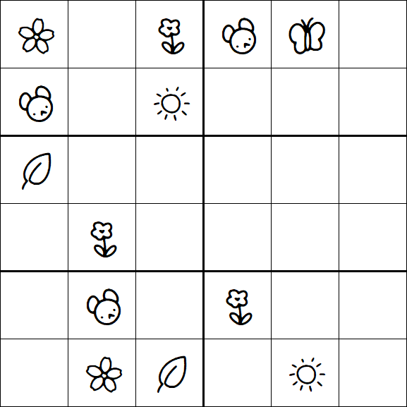 Kids Sudoku 6x6 - Hard