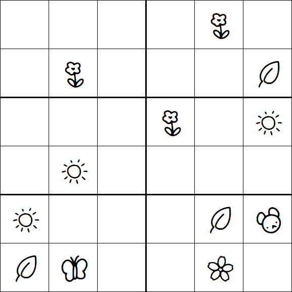 Kids Sudoku 6x6 - Hard