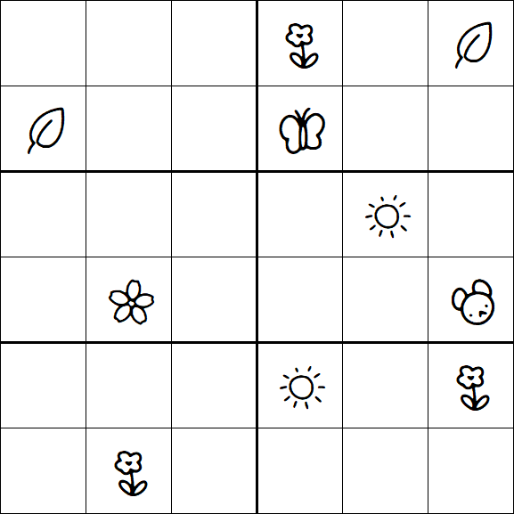 Kids Sudoku 6x6 - Hard