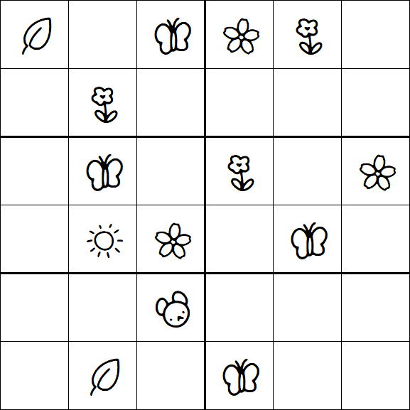 Kids Sudoku 6x6 - Hard