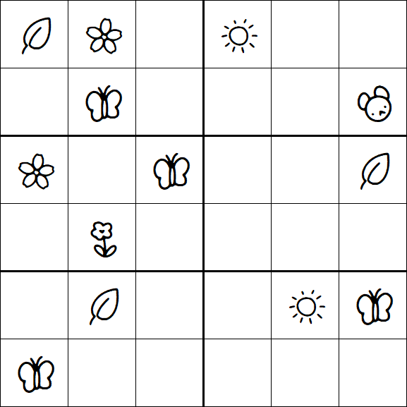 Kids Sudoku 6x6 - Difícil