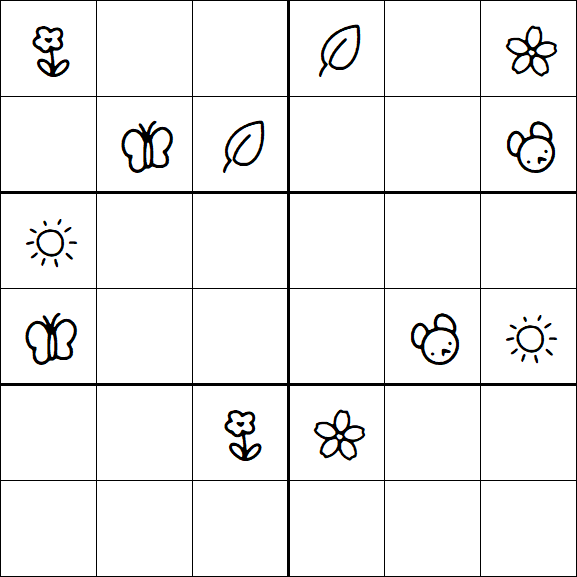 Kids Sudoku 6x6 - Difficile