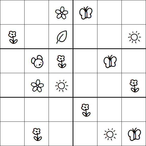 Kids Sudoku 6x6 - Difficile