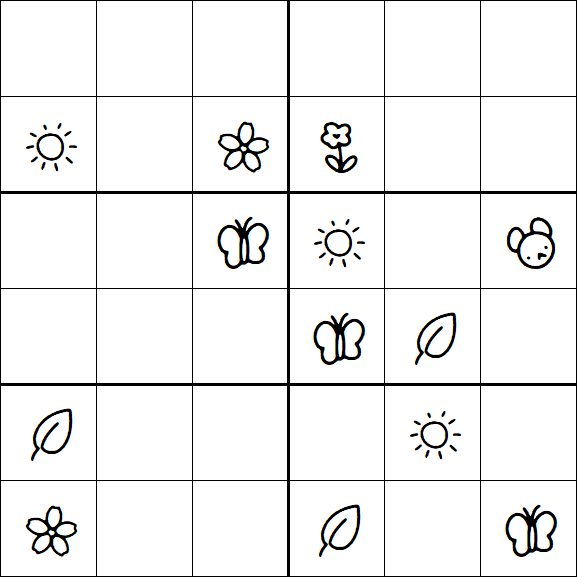 Kids Sudoku 6x6 - Hard