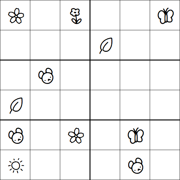 Kids Sudoku 6x6 - Hard