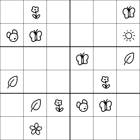 Kids Sudoku 6x6 - Difficile