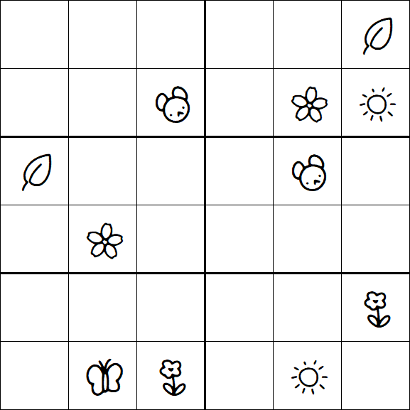 Kids Sudoku 6x6 - Hard
