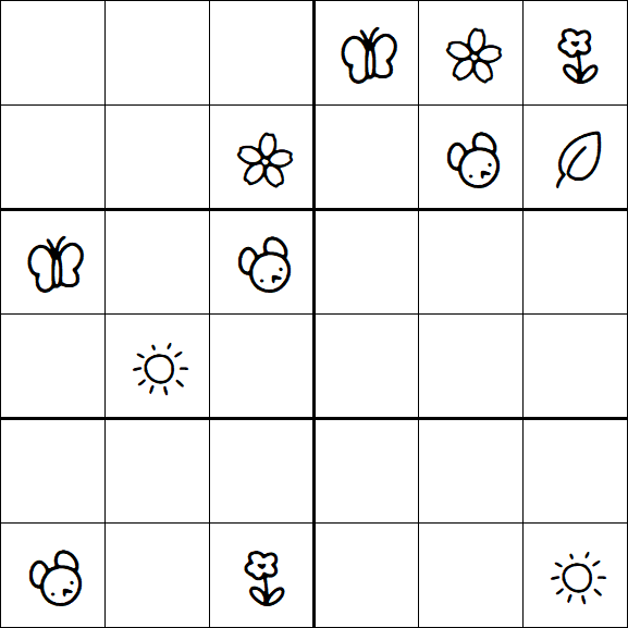 Kids Sudoku 6x6 - Hard