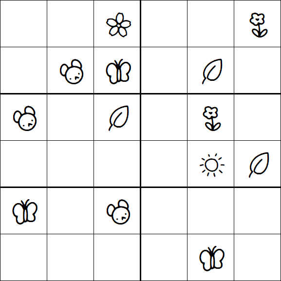 Kids Sudoku 6x6 - Hard