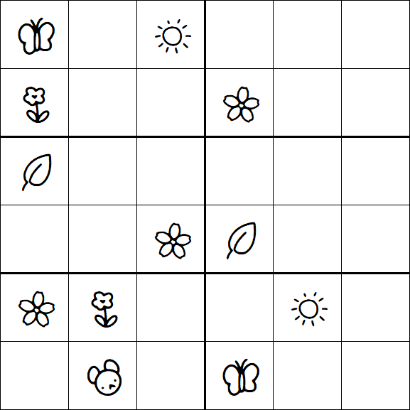 Kids Sudoku 6x6 - Difficile