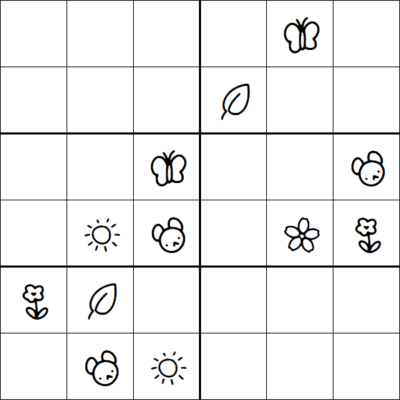 Kids Sudoku 6x6 - Hard