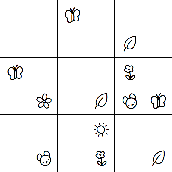 Kids Sudoku 6x6 - Difficile
