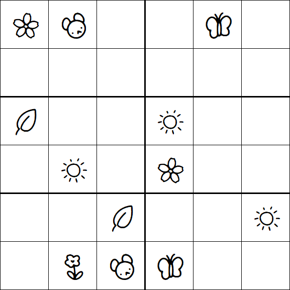 Kids Sudoku 6x6 - Hard