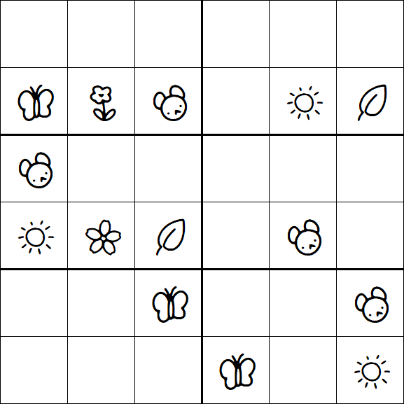 Kids Sudoku 6x6 - Hard