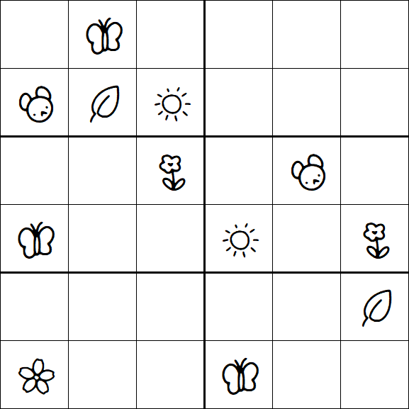 Kids Sudoku 6x6 - Hard